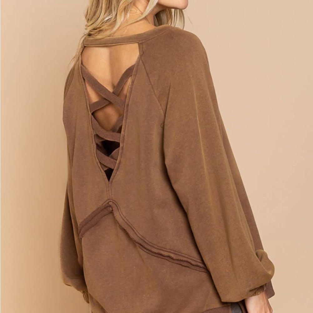 POL brand cross cross back pullover
